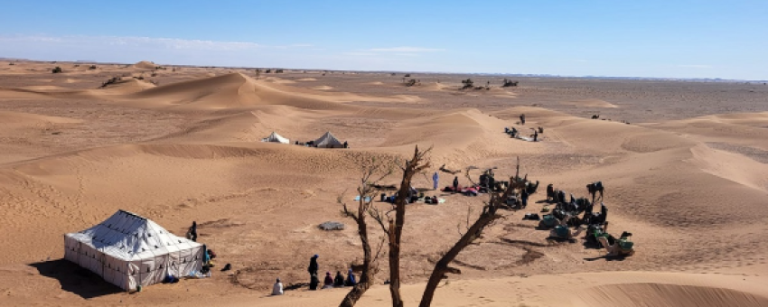 bivouac dans le désert de M'hamid - Excursion désert Maroc