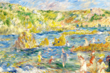 Auguste Renoir (1841-1919), Rochers de Guernesey avec personnages (plage à Guernesey), 1883. Huile sur toile, 46 x 56 cm - © Collection Art for Guernsey