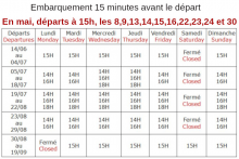 Nos horaires - ©CAP AU SUD