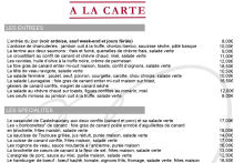 la carte 1 - MAISON DU CASSOULET