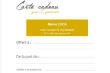 Carte cadeau à offrir pour 2 personnes - ©loca café