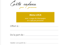 Carte cadeau à offrir pour 2 personnes - loca café