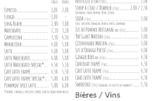 Menu des boissons - mumu café