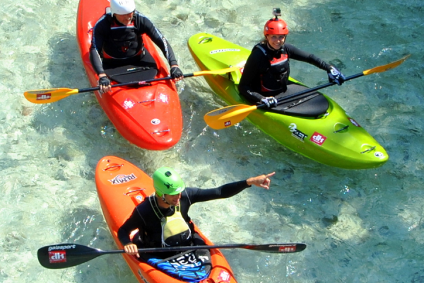 Brush up your skills and learn new tricks in kayaking. Soča river, Bovec, Slovenia - kayaking mecca! - @dksport.si