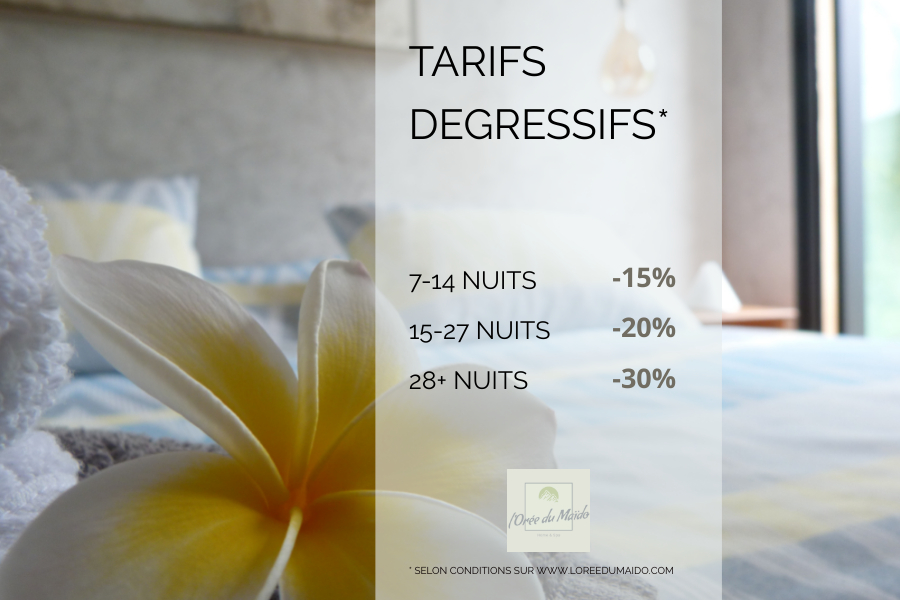Tarifs degressifs - L'Orée du Maïdo