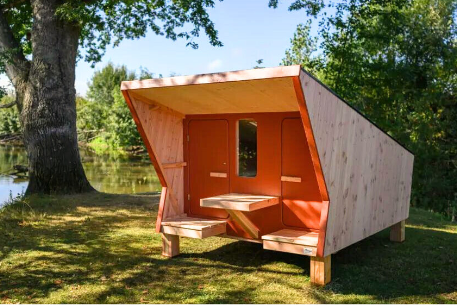 Cabane étape Sauterelle 2 personne au camping de la Plage de Seurre - La cabanerie