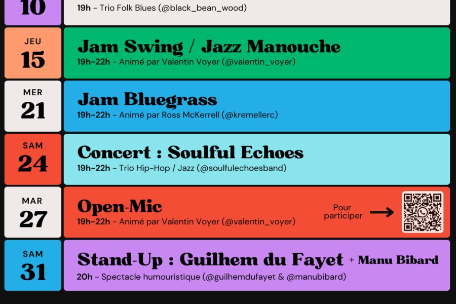 Programme mois de mai - Swing bar