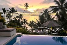 Horizon Spa Villa, sunset from pool deck - Taveuni Palms Resort