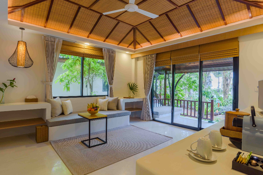 Deluxe Villa Living Room - Paradise Beach Resort Samui
