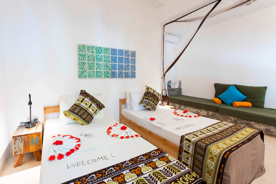 Twin bed setup - Our Zanzibar Hotel Group