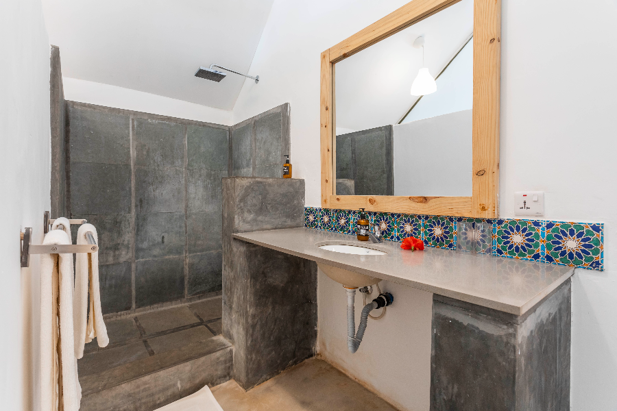 Front Pool Bungalow bathroom - Our Zanzibar Hotel Group