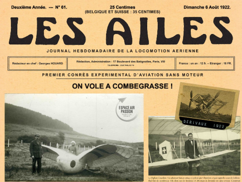 Exposition estivale : 100 ans du Congrès de vol à voile de Combegrasse - 1922-2022 - © EAP