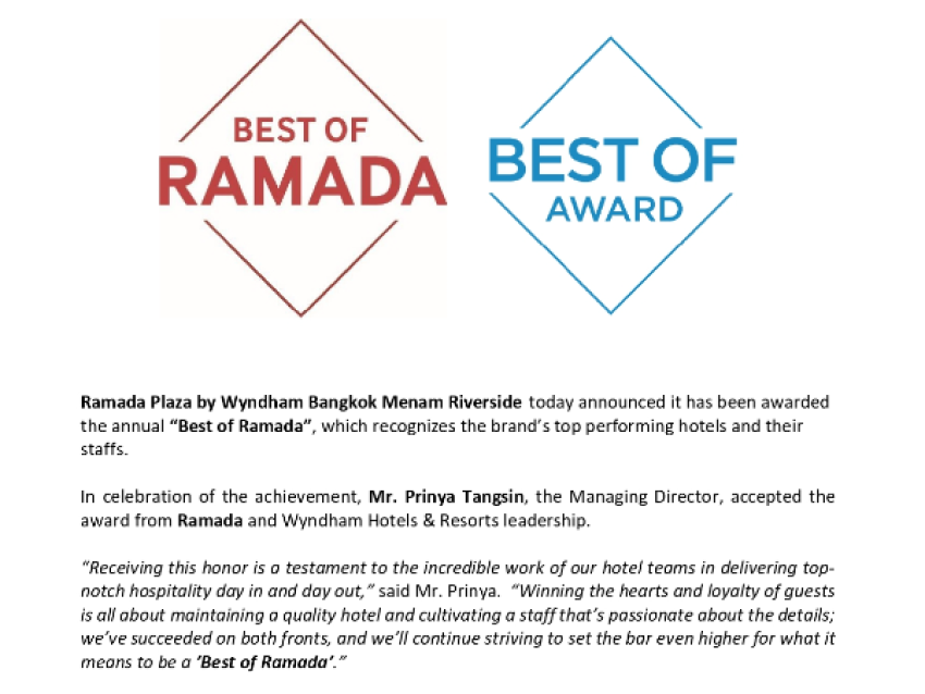 Best of Ramada award - Ramada
