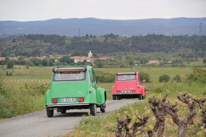 A la découverte des vignobles en 2CV. - © DR