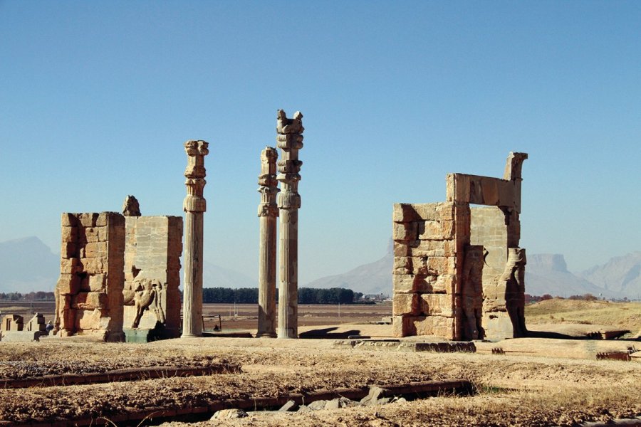 guide de voyage, Des ruines dans la cité de Persépolis. - © MARCOPOLO IRAN TOURING CO
