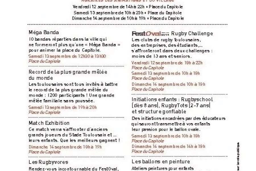 Fête du Rugby ce week end à Toulouse .