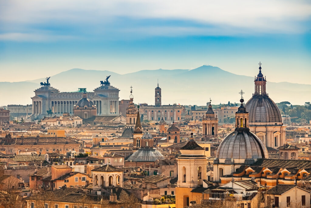 Vue de Rome depuis le château Saint-Ange 