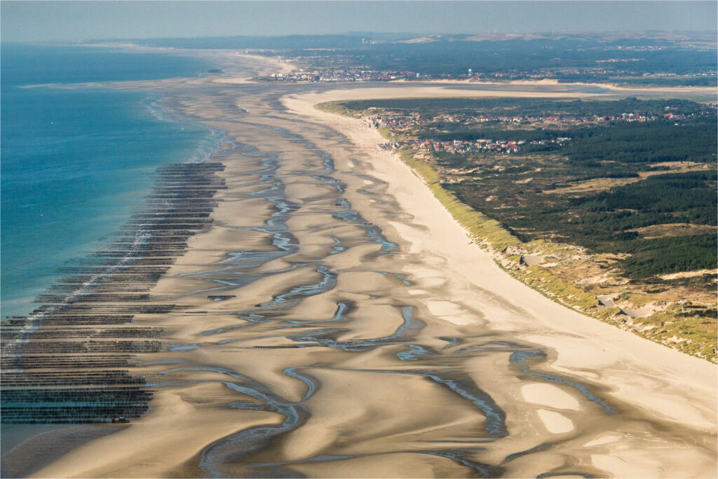 Vue aérienne de la Baie de Somme en France