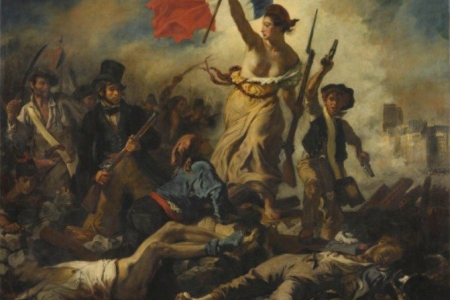Eugène Delacroix, Le 28 juillet 1830. La Liberté guidant le peuple. Huile sur toile. 260 x 325 cm.