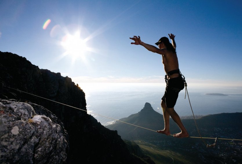 Slackline à Table Mountain - © Cape Town Tourism