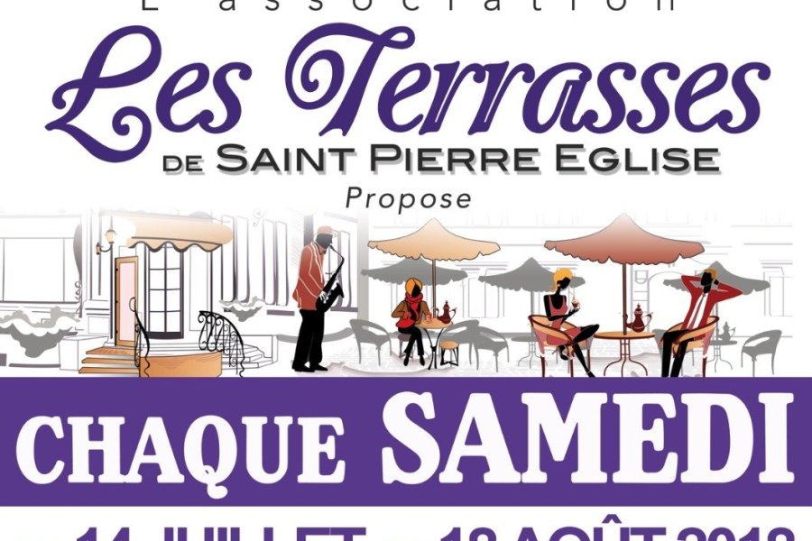 Les terrasses de Saint-Pierre Eglise en fête