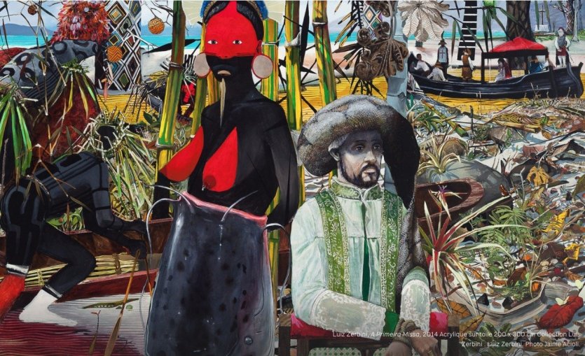 - © Luiz Zerbini, A Primeira Missa, 2014 Acrylique sur toile 200 x 300 cm Collection Luis Zerbini . Luiz Zerbini. Photo Jaime Acioli.