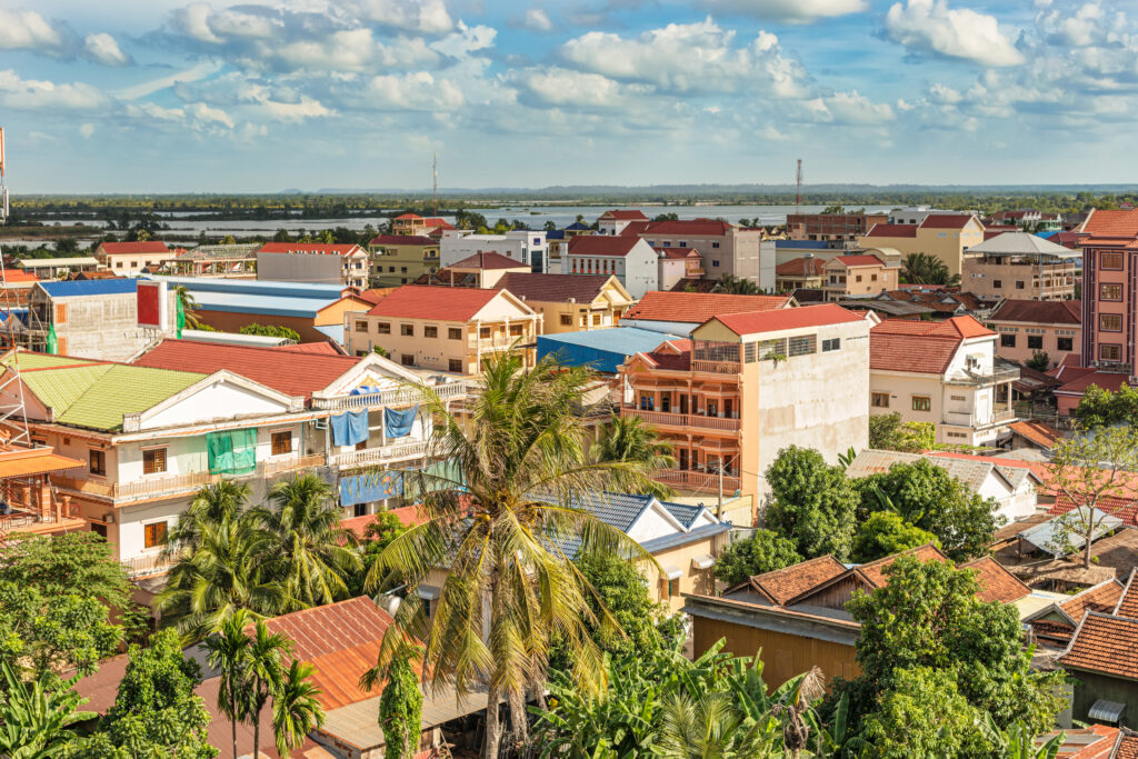 Vue sur le village de Kratie 