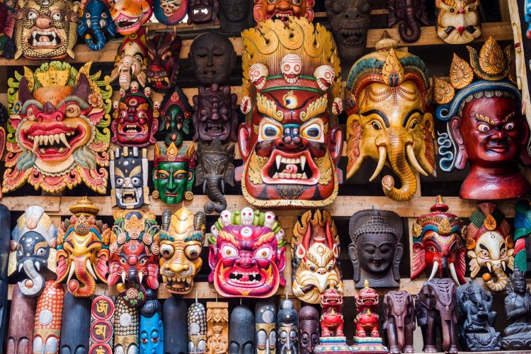 Masques traditionnels à Katmandou - © rmnunes