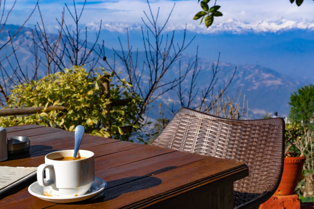 Vue sur l'Himalaya de Dhulikel 