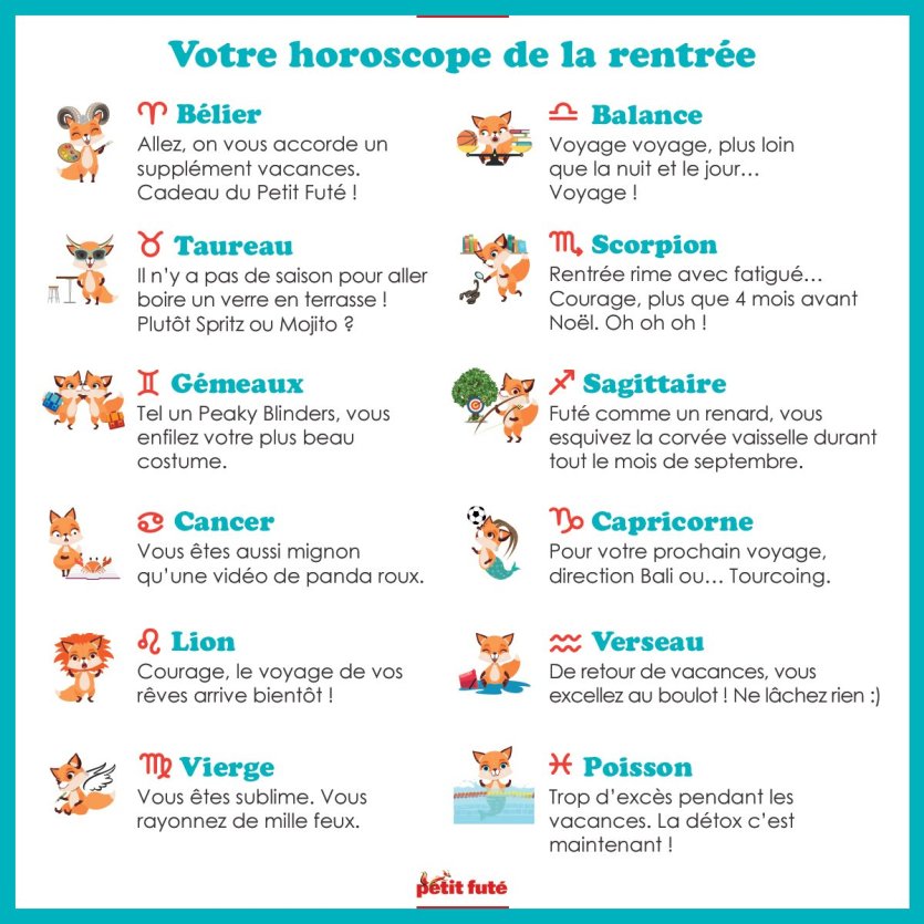 horoscope de la rentrée - © Petit Futé