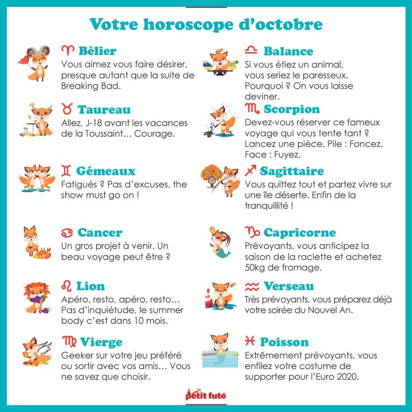 Horoscope d'octobre : France