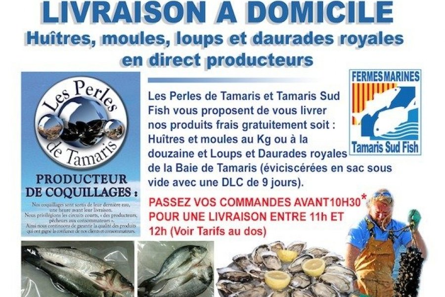 Livraison gratuites de coquillages et de poissons