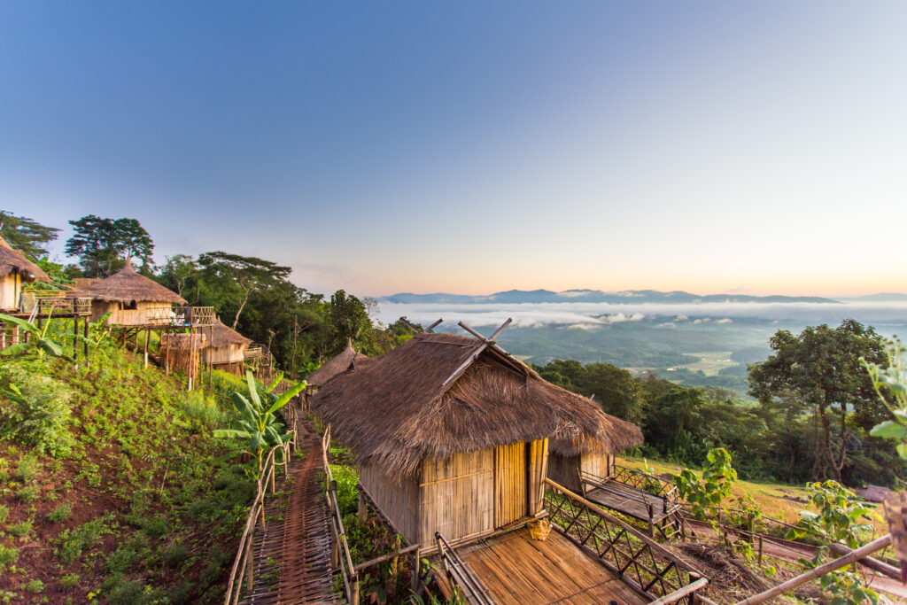 Vue sur le Triangle d'Or depuis Ban Doi Sa-ngo à Chiangsaen