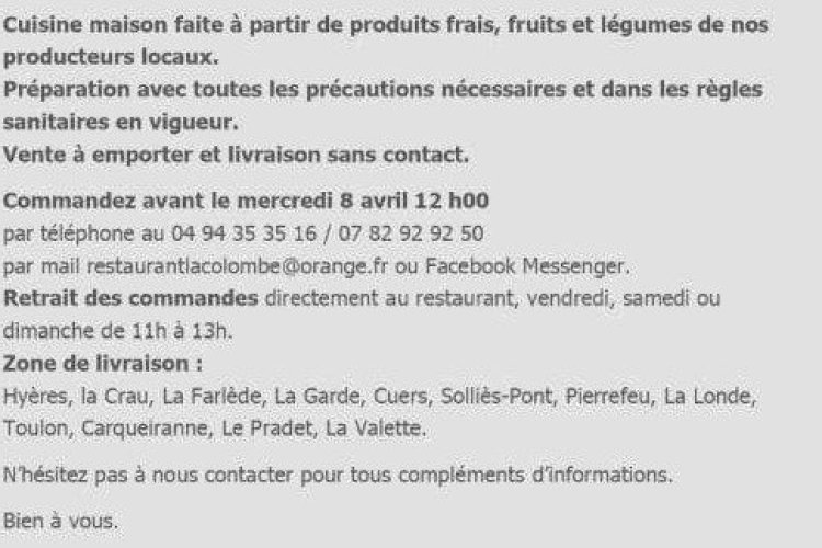 - © restaurant La Colombe