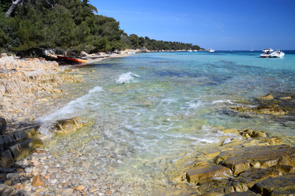 Crique de la côte nord de l'Ile Sainte-Marguerite