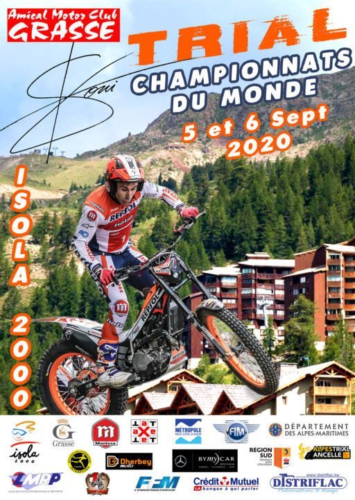 Affiche du championnat du Monde trial moto 2020 - © Amical Motor Club de Grasse