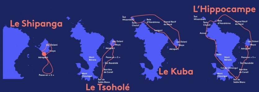 La compagnie proposera par ailleurs un service de navette aérienne sur demande entre les îles de Petite-Terre et Grande-Terre ultérieurement. - © Recif Helicopteres
