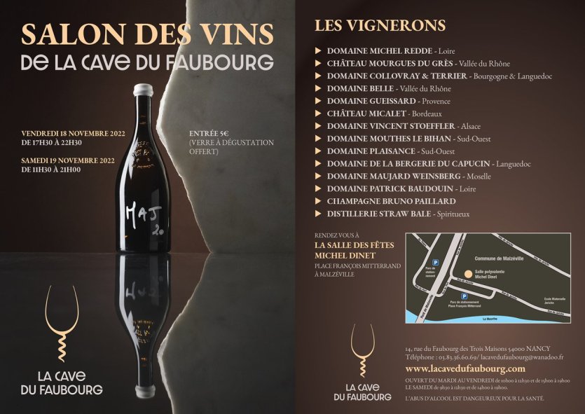 Salon des vins de la Cave du Faubourg affiche. - © La Cave Du Faubourg