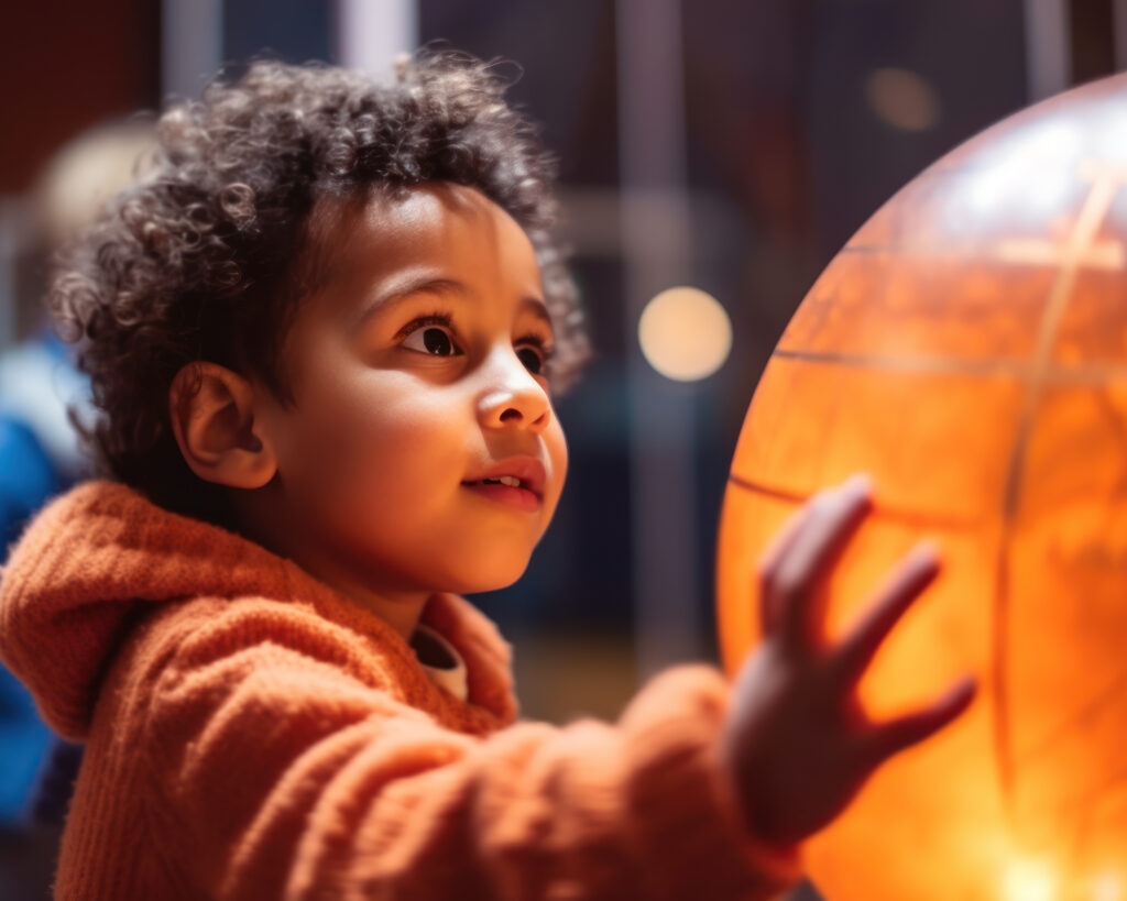 Enfant dans un musée