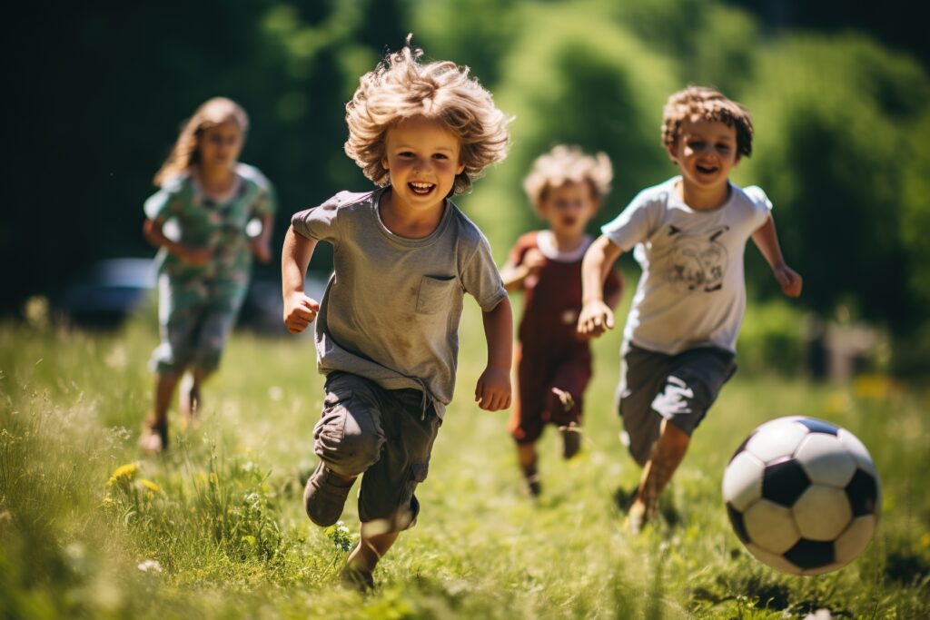 Enfants jouant dans un parc 