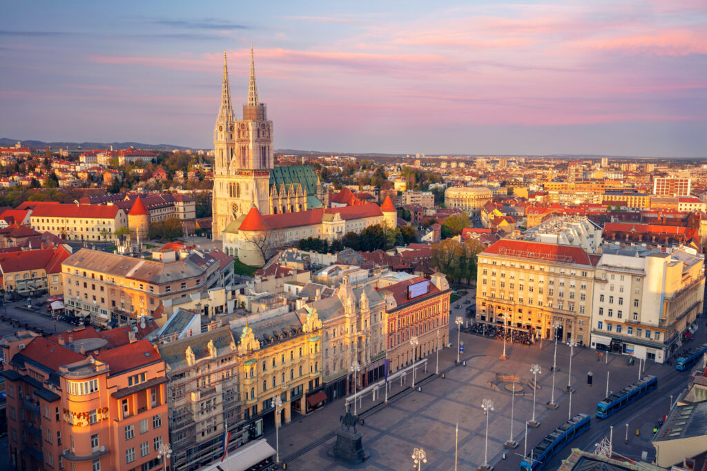 Vue aérienne de Zagreb 