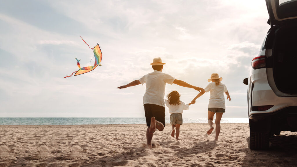 Famille en vacances d'été 