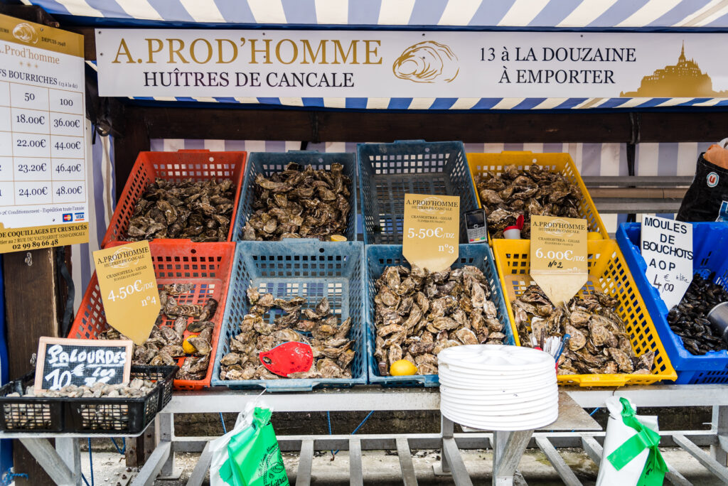 Le marché aux huîtres de Cancale