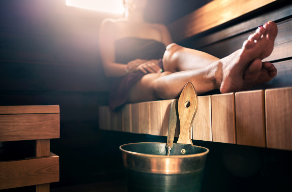 Femme dans un hammam