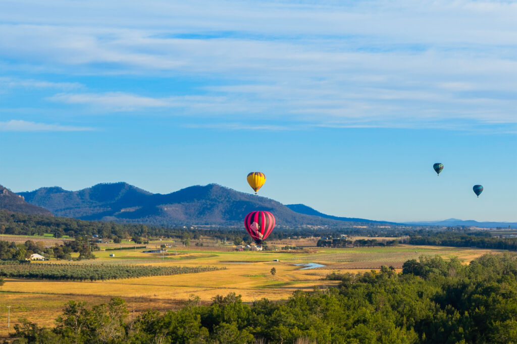 Vol en montgolfière au-dessus de la Hunter Valley