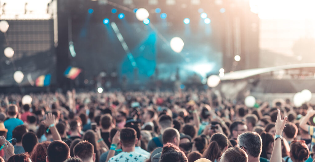 Summer festival concert crowd