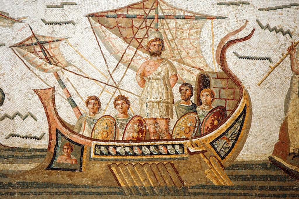 Scène de l'Odyssée d'Homère au Musée du Bardo à Tunis