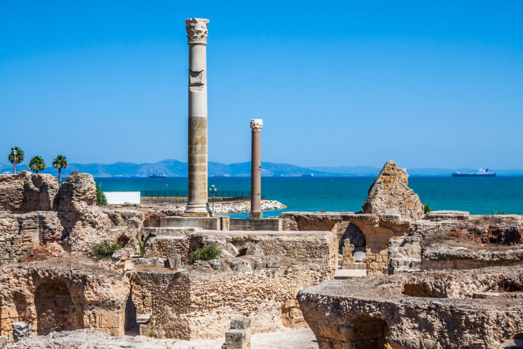 Ruines antiques à Carthage en Tunisie