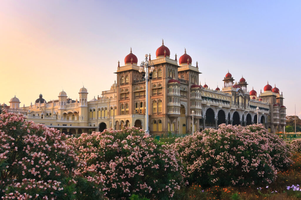 Le palais de Mysore dans le sud de l'Inde 
