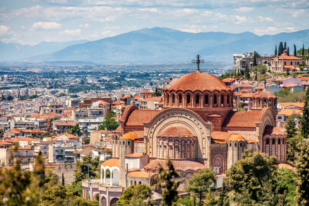 Vue sur Thessalonique et l'église Saint-Paul